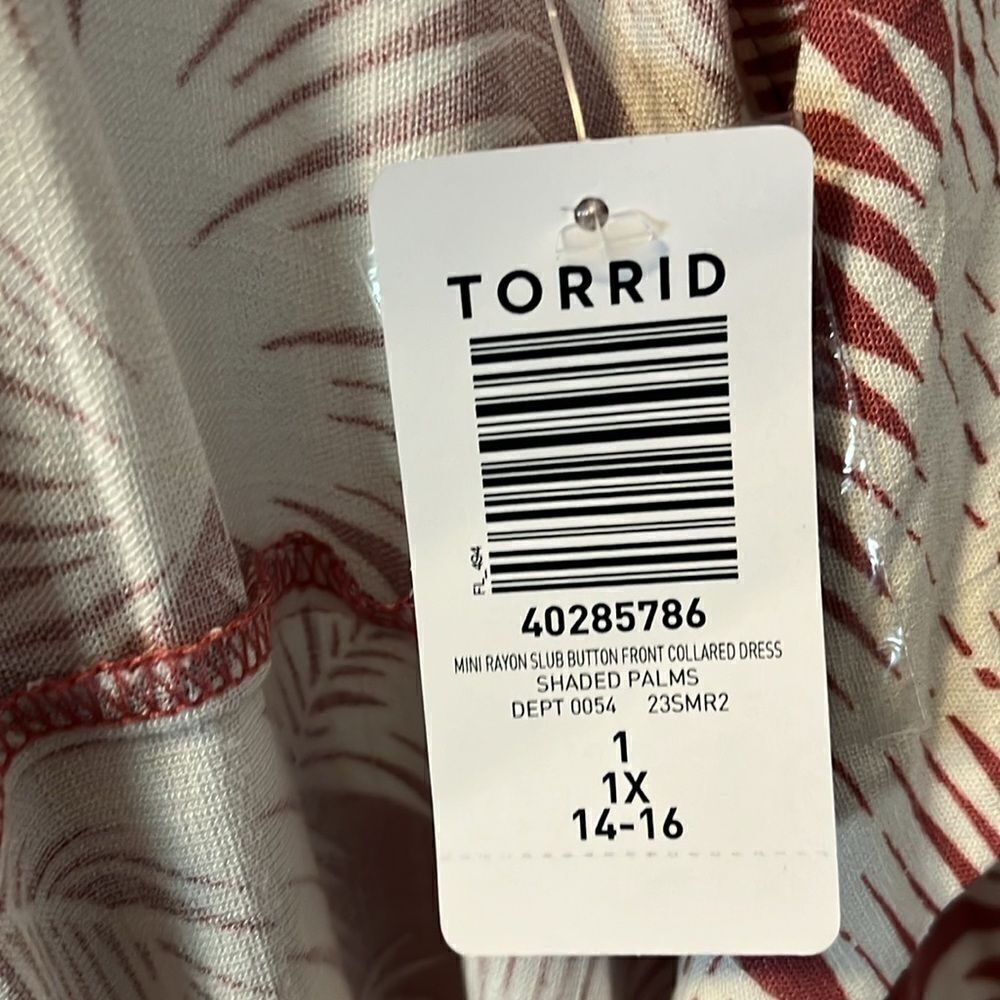 Torrid Palm Trees Print Design Button Front Collar Pockets Dress Vacation Resort - Picture 15 of 16